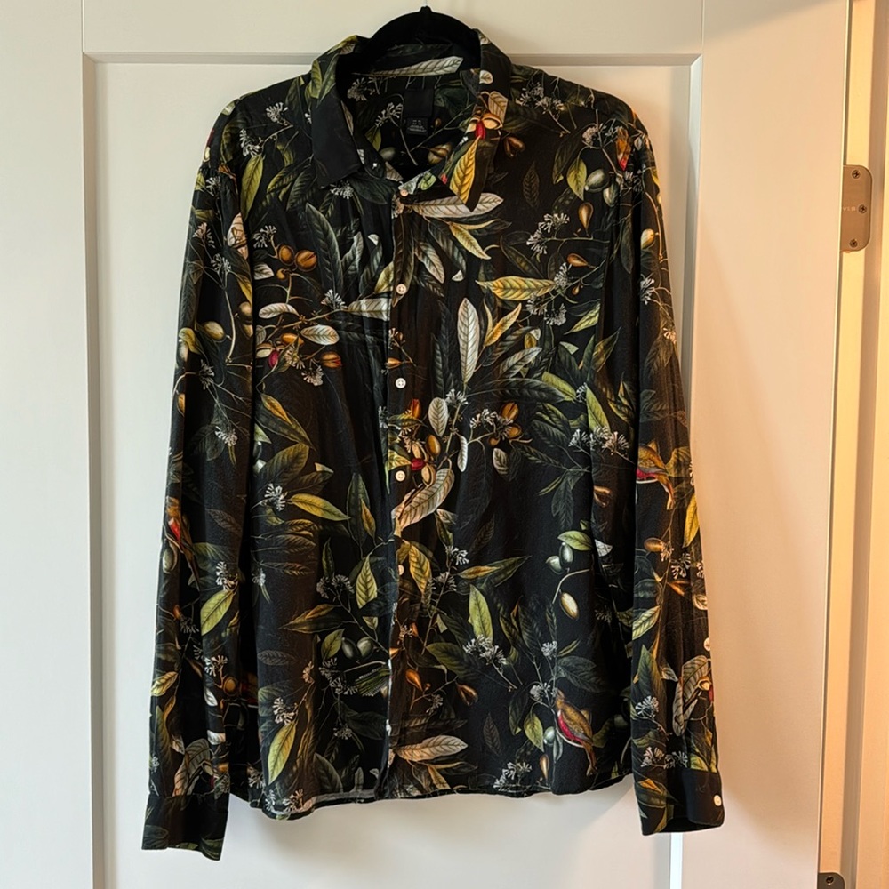 H&M floral button up shirt